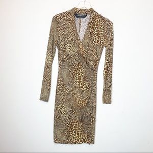 Leopard Print Wrap Dress by Norma Kamali - XS